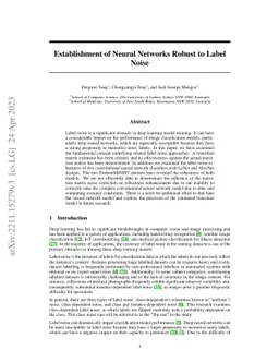 Establishment of Neural Networks Robust to Label Noise