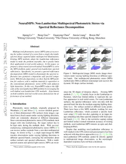 NeuralMPS: Non-Lambertian Multispectral Photometric Stereo via Spectral
  Reflectance Decomposition