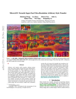 MicroAST: Towards Super-Fast Ultra-Resolution Arbitrary Style Transfer