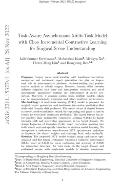 Task-Aware Asynchronous Multi-Task Model with Class Incremental
  Contrastive Learning for Surgical Scene Understanding
