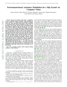 Environment-based Assistance Modulation for a Hip Exosuit via Computer
  Vision