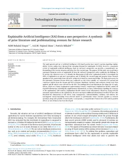 Explainable Artificial Intelligence (XAI) from a user perspective- A
  synthesis of prior literature and problematizing avenues for future research
