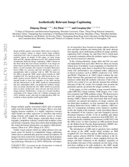 Aesthetically Relevant Image Captioning