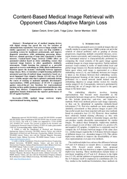 Content-Based Medical Image Retrieval with Opponent Class Adaptive
  Margin Loss