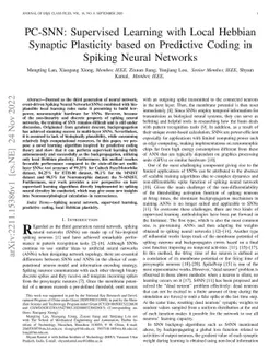 PC-SNN: Predictive Coding-based Local Hebbian Plasticity Learning in Spiking Neural Networks