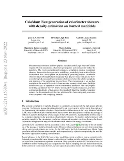 CaloMan: Fast generation of calorimeter showers with density estimation
  on learned manifolds
