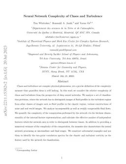 Neural Network Complexity of Chaos and Turbulence