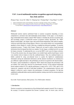 FAF: A novel multimodal emotion recognition approach integrating face,
  body and text