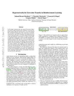 Hypernetworks for Zero-shot Transfer in Reinforcement Learning