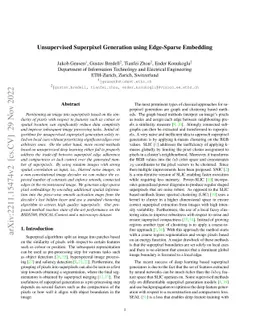 Unsupervised Superpixel Generation using Edge-Sparse Embedding