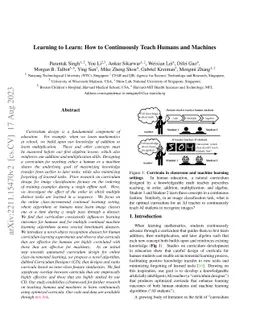 Learning to Learn: How to Continuously Teach Humans and Machines