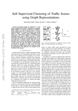 Self Supervised Clustering of Traffic Scenes using Graph Representations