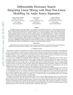 Differentiable Dictionary Search: Integrating Linear Mixing with Deep
  Non-Linear Modelling for Audio Source Separation