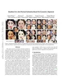 Realtime Fewshot Portrait Stylization Based On Geometric Alignment