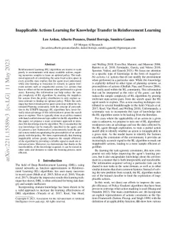 Inapplicable Actions Learning for Knowledge Transfer in Reinforcement
  Learning