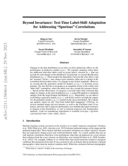 Beyond Invariance: Test-Time Label-Shift Adaptation for Distributions
  with "Spurious" Correlations