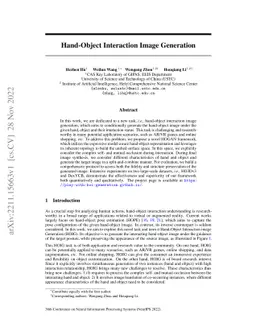 Hand-Object Interaction Image Generation