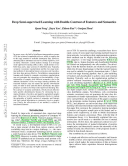 Deep Semi-supervised Learning with Double-Contrast of Features and
  Semantics