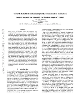 Towards Reliable Item Sampling for Recommendation Evaluation