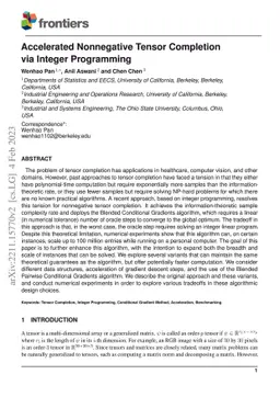 Accelerated Nonnegative Tensor Completion via Integer Programming
