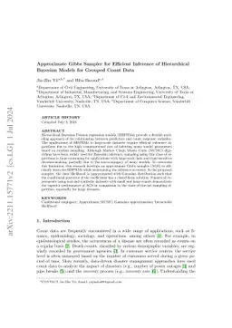 Approximate Gibbs Sampler for Efficient Inference of Hierarchical
  Bayesian Models for Grouped Count Data