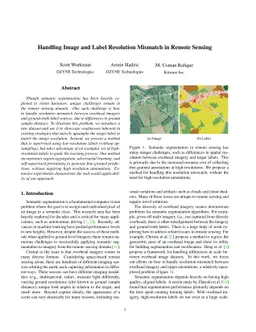 Handling Image and Label Resolution Mismatch in Remote Sensing