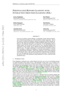 Personalized Reward Learning with Interaction-Grounded Learning (IGL)