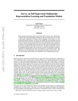 Survey on Self-Supervised Multimodal Representation Learning and
  Foundation Models