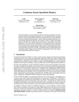 Continuous Neural Algorithmic Planners