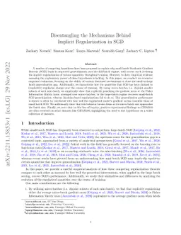Disentangling the Mechanisms Behind Implicit Regularization in SGD
