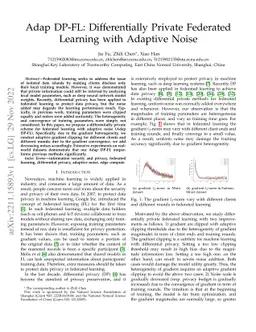 Adap DP-FL: Differentially Private Federated Learning with Adaptive
  Noise