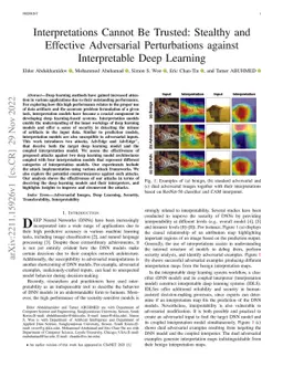 Interpretations Cannot Be Trusted: Stealthy and Effective Adversarial
  Perturbations against Interpretable Deep Learning