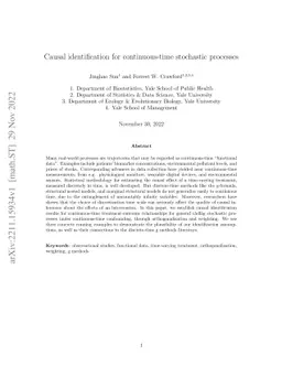 Causal identification for continuous-time stochastic processes