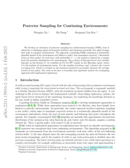 Posterior Sampling for Continuing Environments
