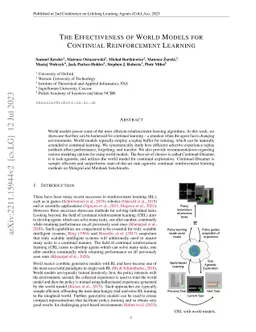 The Effectiveness of World Models for Continual Reinforcement Learning
