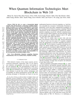 When Quantum Information Technologies Meet Blockchain in Web 3.0