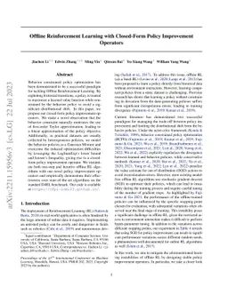 Offline Reinforcement Learning with Closed-Form Policy Improvement
  Operators