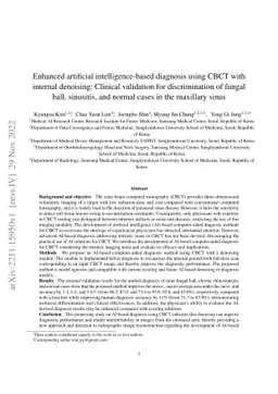 Enhanced artificial intelligence-based diagnosis using CBCT with
  internal denoising: Clinical validation for discrimination of fungal ball,
  sinusitis, and normal cases in the maxillary sinus