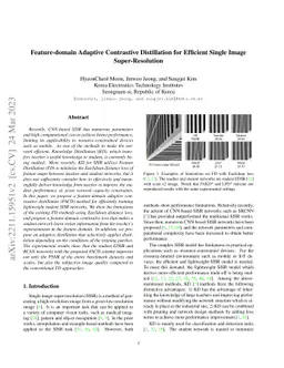 Feature-domain Adaptive Contrastive Distillation for Efficient Single
  Image Super-Resolution