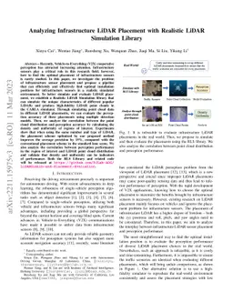 Analyzing Infrastructure LiDAR Placement with Realistic LiDAR Simulation Library