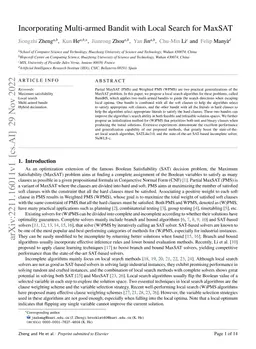 Incorporating Multi-armed Bandit with Local Search for MaxSAT