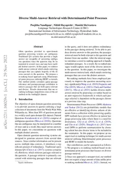 Diverse Multi-Answer Retrieval with Determinantal Point Processes