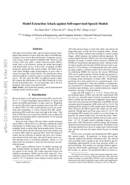 Model Extraction Attack against Self-supervised Speech Models