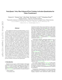 NoisyQuant: Noisy Bias-Enhanced Post-Training Activation Quantization
  for Vision Transformers