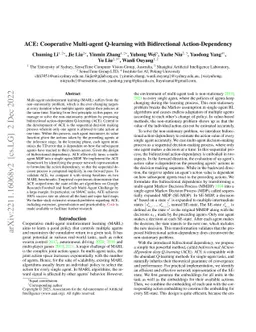 ACE: Cooperative Multi-agent Q-learning with Bidirectional
  Action-Dependency