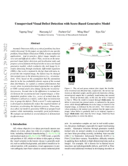 Unsupervised Visual Defect Detection with Score-Based Generative Model