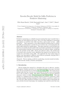 Encoder-Decoder Model for Suffix Prediction in Predictive Monitoring
