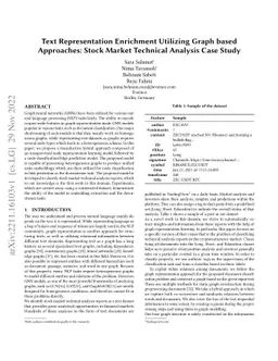 Text Representation Enrichment Utilizing Graph based Approaches: Stock
  Market Technical Analysis Case Study