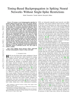 Timing-Based Backpropagation in Spiking Neural Networks Without
  Single-Spike Restrictions