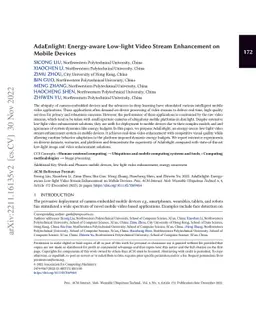AdaEnlight: Energy-aware Low-light Video Stream Enhancement on Mobile
  Devices